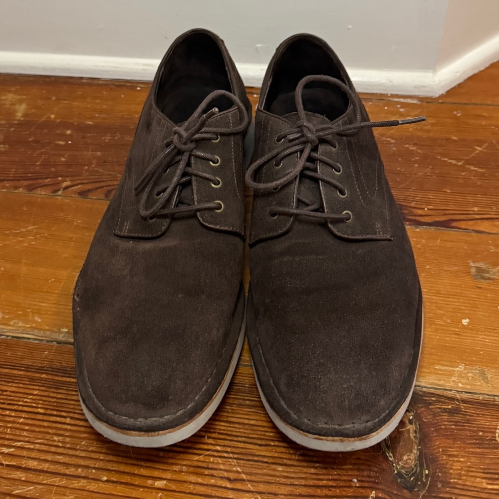 John Varvatos Star USA Suede Oxford Dress Shoes Brown Mens Size 9.5 M - Picture 2 of 10